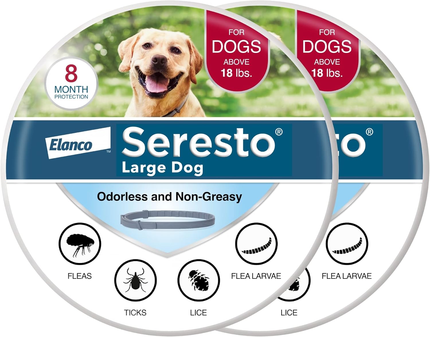 Seresto Flea & Tick Collar for Dogs Over 18 lbs | 8-Month Protection - Hamxi