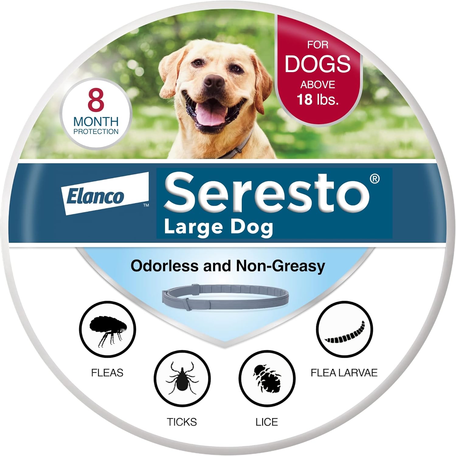 Seresto Flea & Tick Collar for Dogs Over 18 lbs | 8-Month Protection - Hamxi