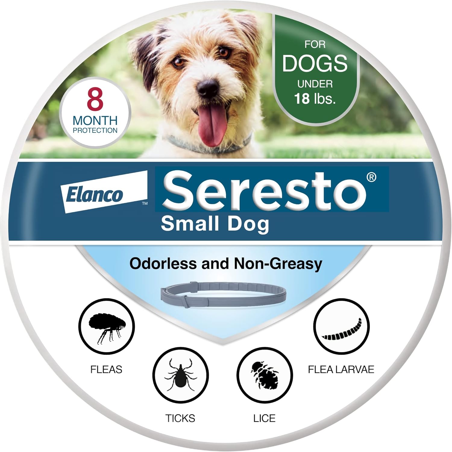 Seresto Flea & Tick Collar for Small Dogs Under 18 lbs | 8-Month Protection - Hamxi