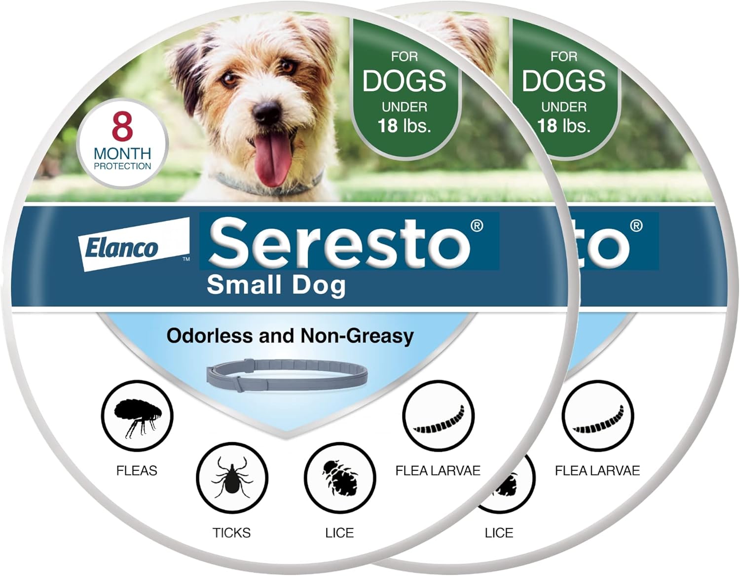 Seresto Flea & Tick Collar for Small Dogs Under 18 lbs | 8-Month Protection - Hamxi