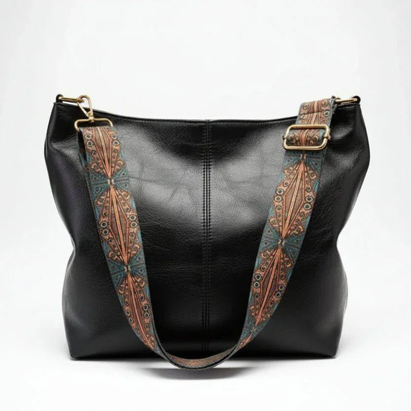 Solid Color Leather Tote Bag for Women | Classic Shopper | Everyday Tote - Hamxi