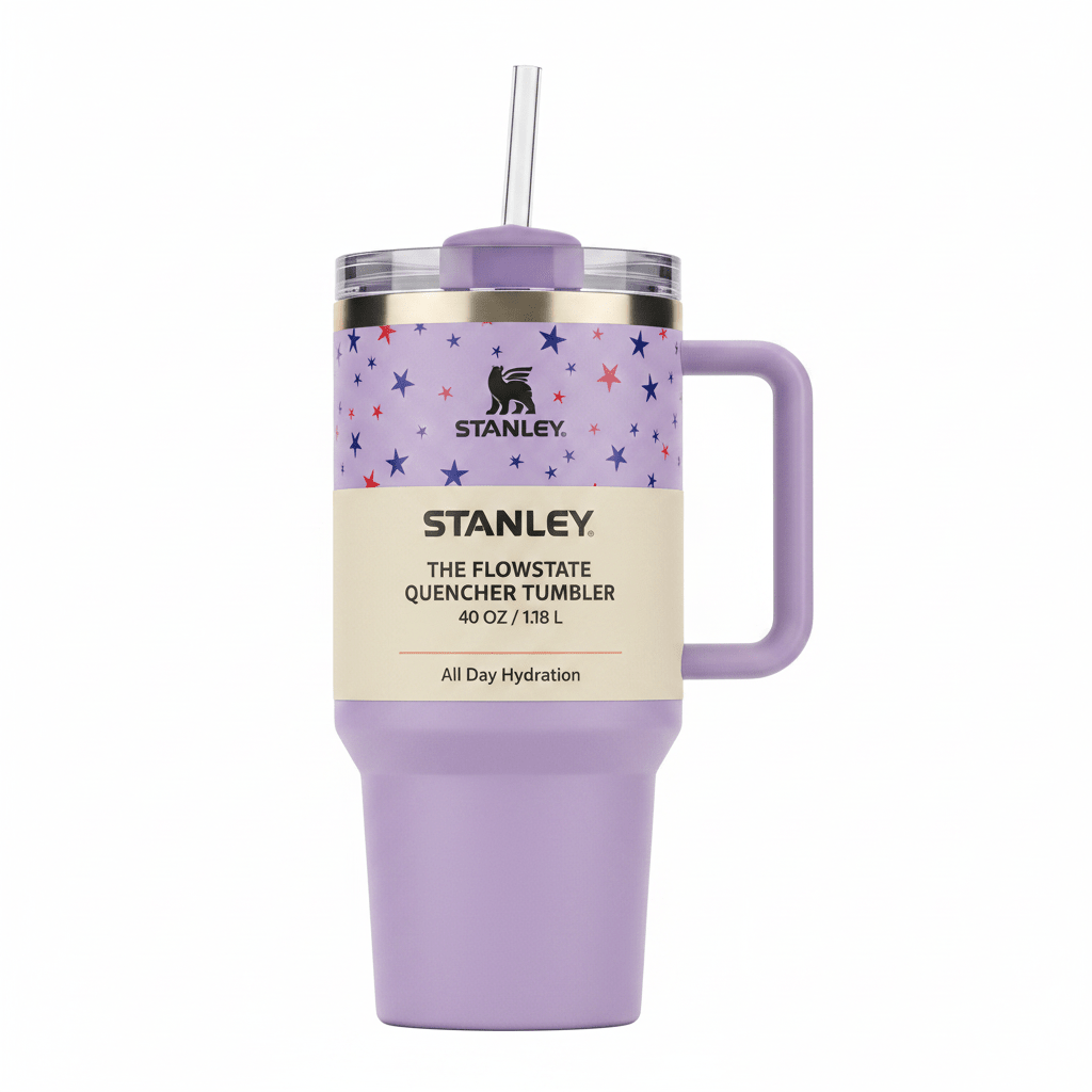 STANLEY Purple with Stars Tumbler | 40oz | Quencher H2.0 - Hamxi