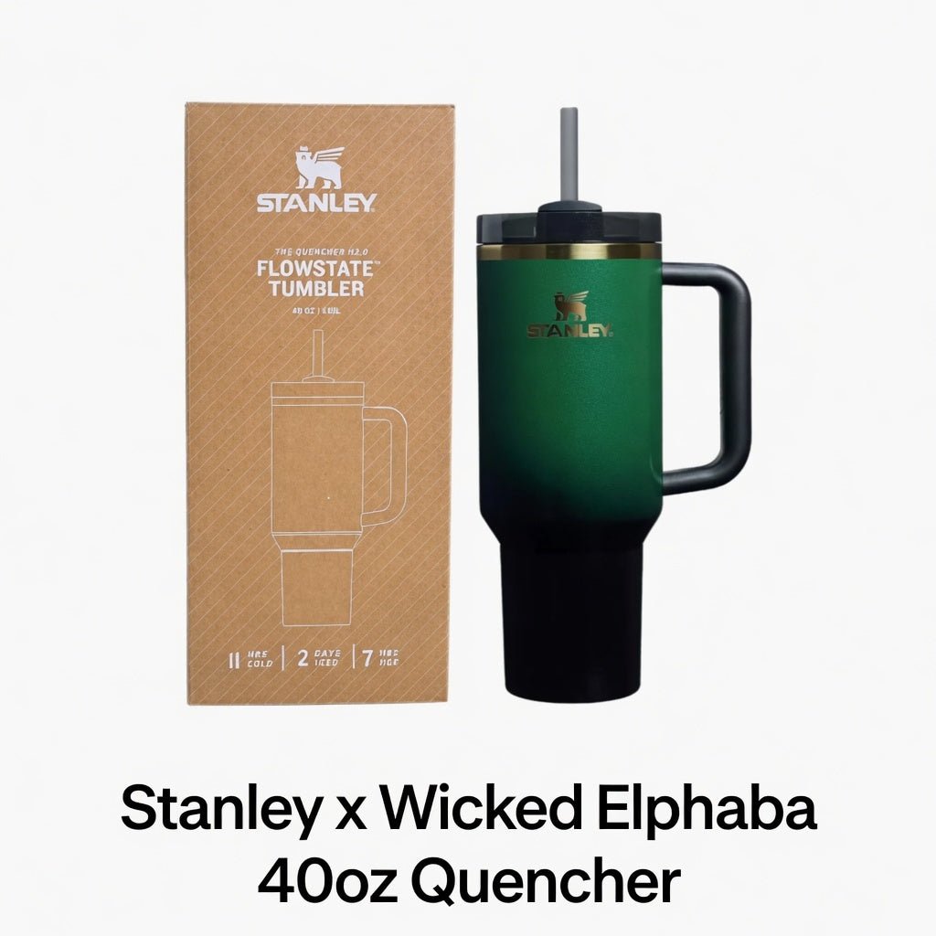 Stanley X Wicked Elphaba 40oz Tumbler | FlowState Quencher | Limited Edition Green - Hamxi