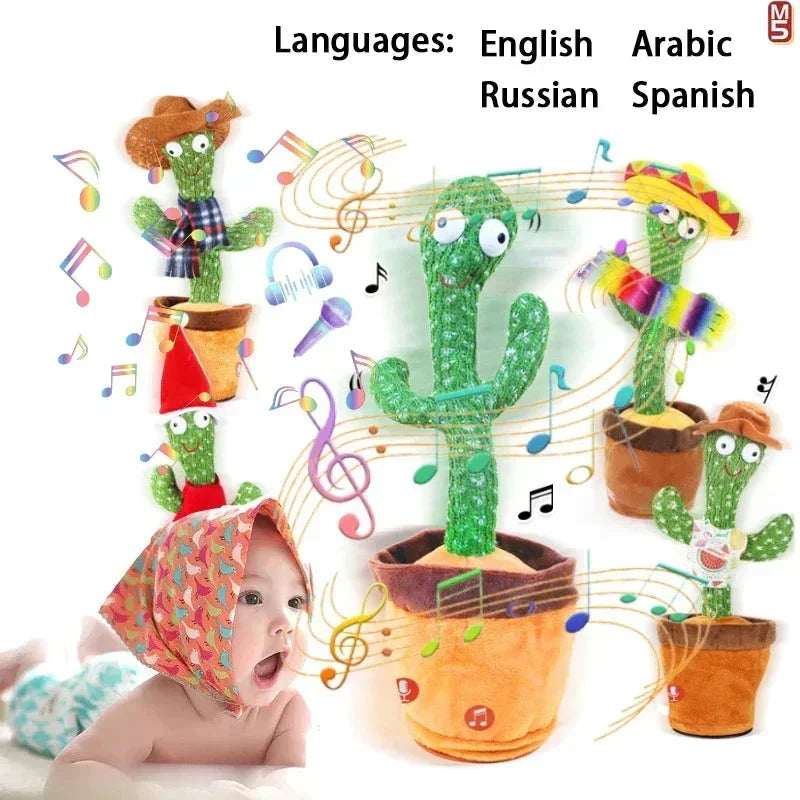 Talking Dancing Cactus Toy for Kids | Recordable Repeating Plush | 5 Styles - Hamxi