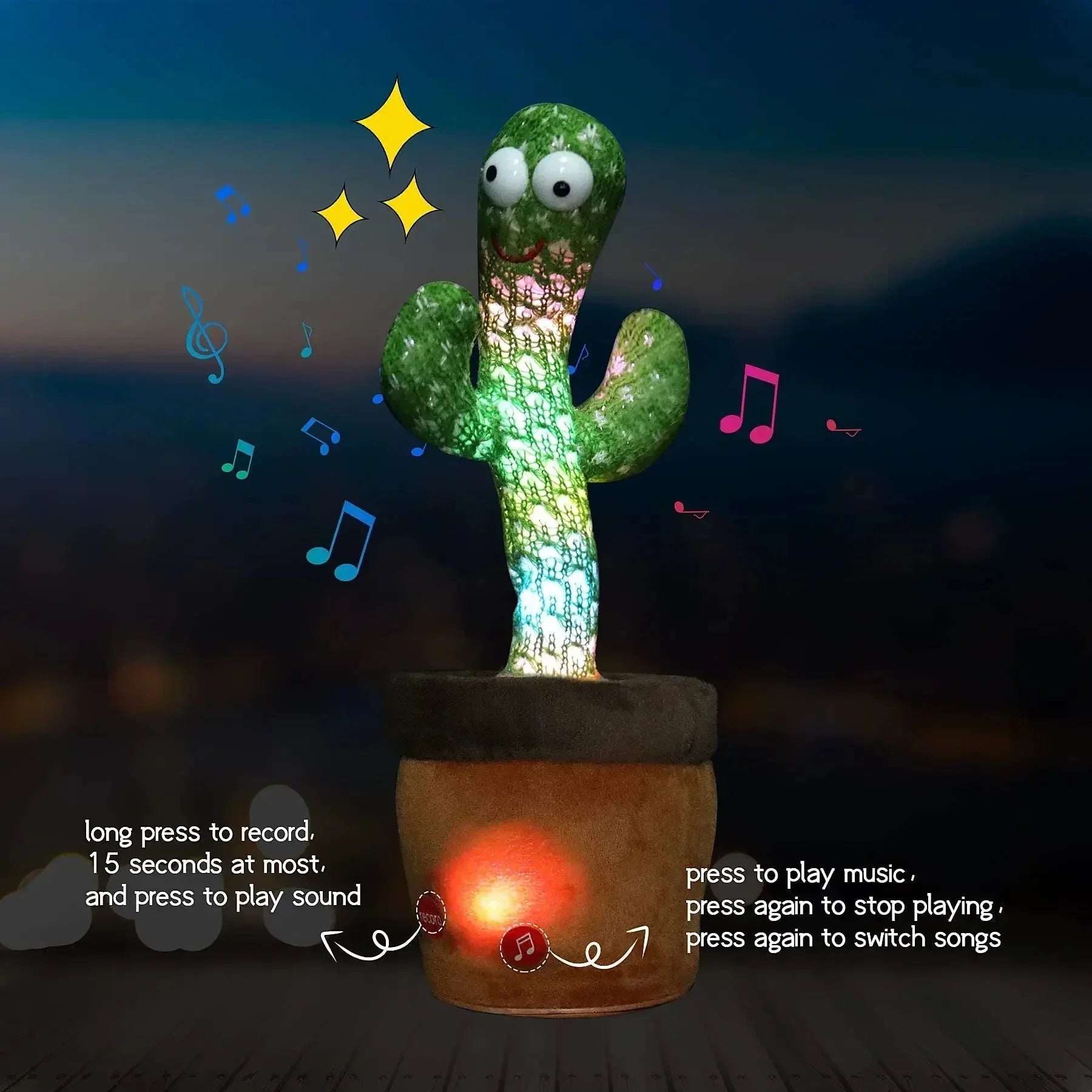 Talking Dancing Cactus Toy for Kids | Recordable Repeating Plush | 5 Styles - Hamxi