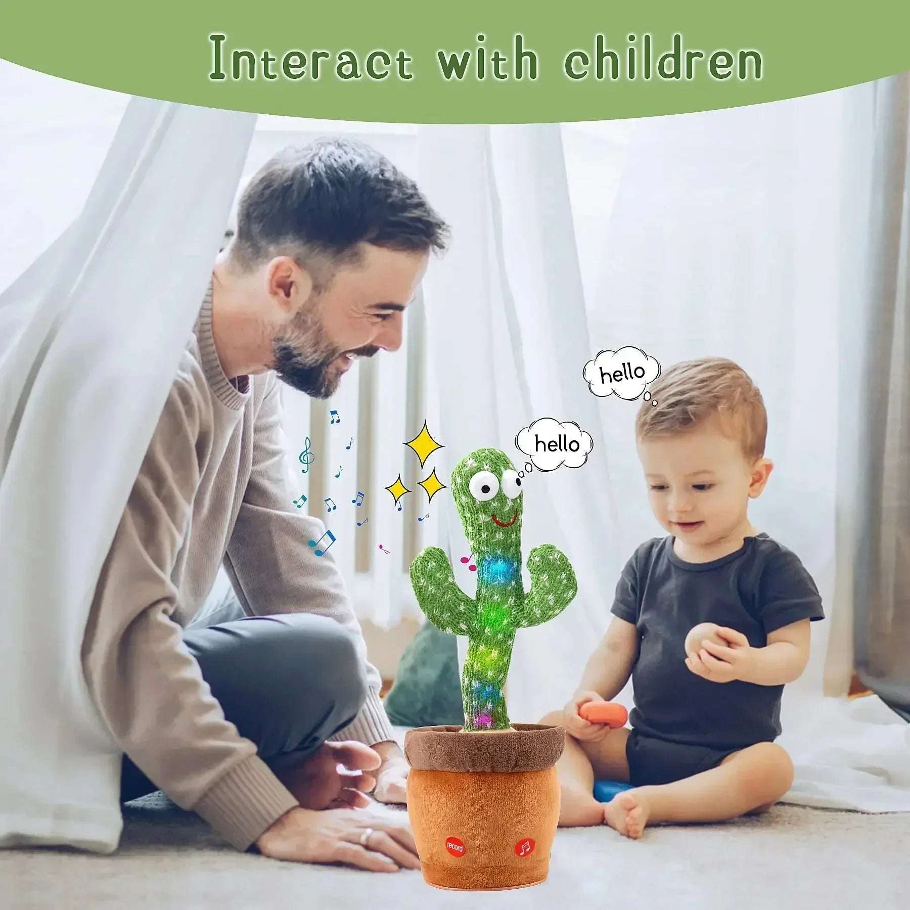 Talking Dancing Cactus Toy for Kids | Recordable Repeating Plush | 5 Styles - Hamxi