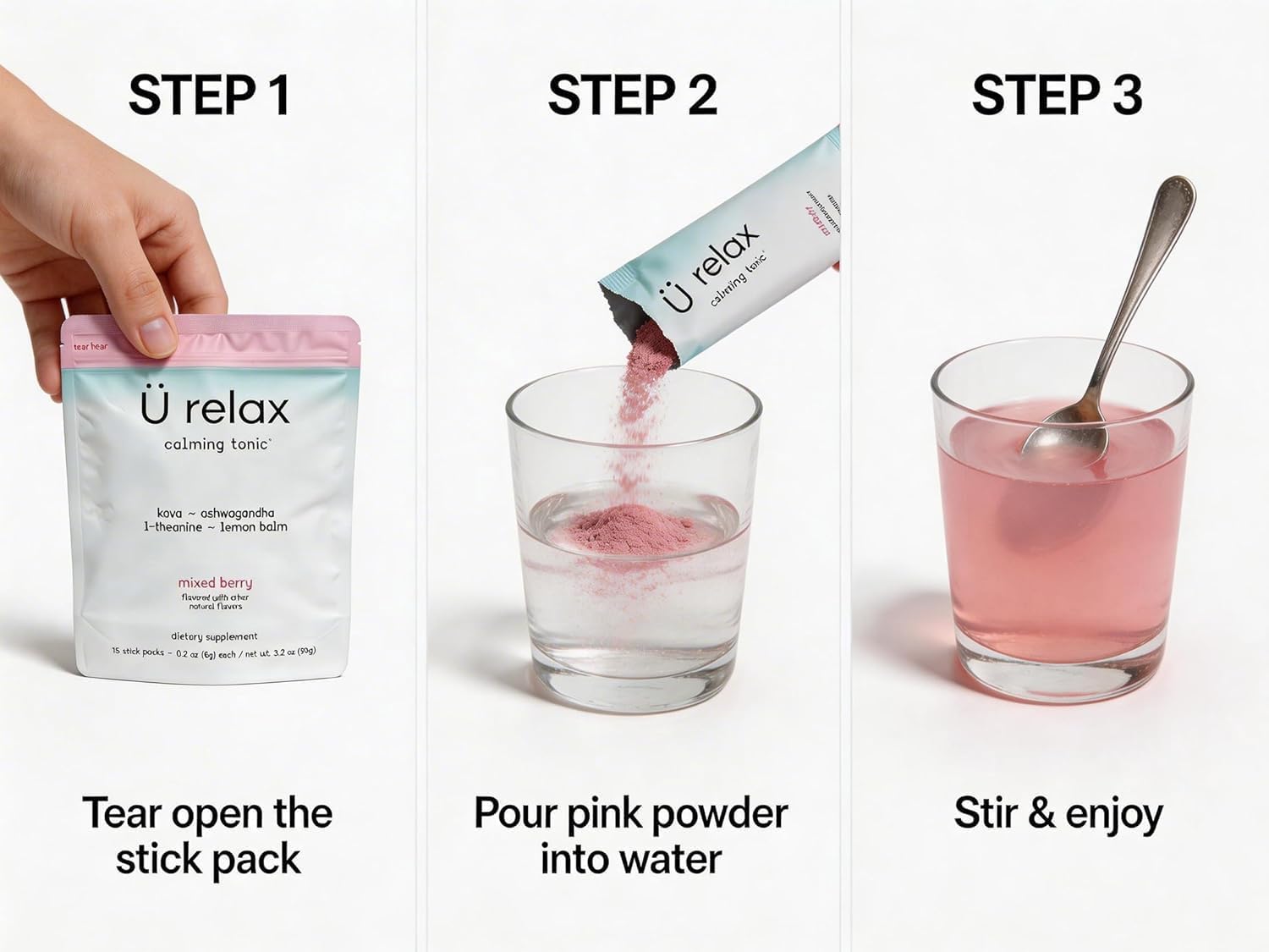 Urelax Calming Drink Mixed Berry Relaxation Powder| 15 Serve Packet - Hamxi