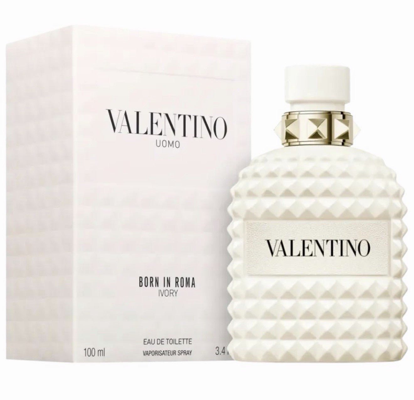 Valentino Uomo Born In Roma Ivory EDT | 3.4 oz | Fresh Woody Men's Fragrance - Hamxi