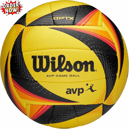 Wilson AVP OPTX Official Beach Volleyball | Tour Match Game Ball | Black/Yellow - Hamxi