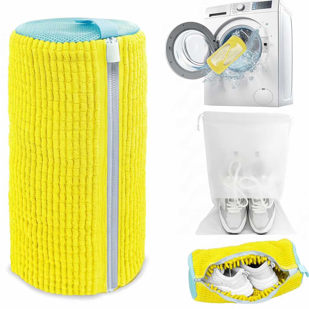 Yellow Shoe Washing Bag